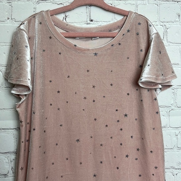 GAP Kids Blush Velour Dress with Silver Shiny Stars - Picture 2 of 9